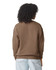 A brown lightweight crewneck sweatshirt with a relaxed fit, featuring a logo on the back.