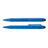 A blue pen and stylus set, featuring a smooth finish and detachable stylus tip, displayed side by side.