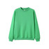 A green crew neck jumper with long sleeves and a ribbed collar. Features a logo on the front.