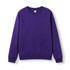 A purple crew neck jumper with long sleeves and ribbed cuffs, featuring a subtle logo.