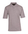 A light grey regular fit pique knit polo shirt with a collar and short sleeves. It features a logo on the chest.
