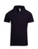 A navy blue kid's pique polo shirt featuring a collared neckline and three-button placket. It includes a logo.