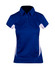 A Women's Accelerator Polyester Polo in navy with white side panels. It features a classic collar and buttons.