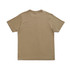 A unisex modern fit tee in a khaki colour, featuring a simple design and a logo.