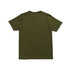 A green modern fit unisex T-shirt displayed from the back, featuring a simple design and no visible branding.