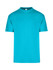 A turquoise unisex regular t-shirt with a round neckline and short sleeves. It features a logo.