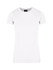 A women's short-sleeved T-shirt in white with a fitted design and a brand logo on the label.