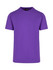 A purple unisex American style t-shirt with short sleeves and a crew neck, featuring a logo on the label.