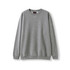 A grey poly cotton fleece jumper with a relaxed fit and ribbed cuffs. Features a logo on the label.