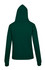 A green women's juniors zipper hoodie with a pocket, featuring a hood and a snug fit.
