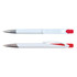 A set of Falcon Pens in a sleek design featuring white barrels with red accents and silver clip details.