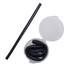 A black silicone straw and a transparent case containing coiled silicone straws.