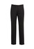 Mens flat front pants in black, featuring a cool stretch fabric and a classic design. Includes a logo.