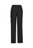 A pair of black women's cargo pants featuring a comfort waist design and side pockets. Includes a logo.
