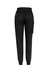 A pair of black slim leg jogger scrub pants featuring an elastic waistband and side pockets.