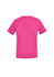 A unisex pink V-neck scrub top with short sleeves and a plain design. The back view is displayed.