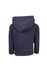 A navy stone wash fleece hoodie for babies, featuring a hood and long sleeves. It has a logo.