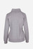 A grey women's half zip fleece jumper featuring a fitted design and a collar, with a logo on the sleeve.