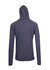 A unisex FUSION T-shirt hoodie in dark grey, featuring a hood and long sleeves, with a logo on the back.