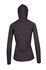 A women's half-hood top in dark grey, featuring a fitted silhouette and a hood at the back.