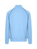A men's unbrushed contrast jacket in light blue with black piping details. Features a high collar and long sleeves.