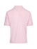 A light pink men's cotton pigment dyed polo shirt, featuring a collar and short sleeves, with a logo on the chest.