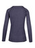 A women's long sleeve T-shirt in heather grey with a fitted design and a subtle branding logo.