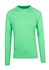 A green long sleeve T-shirt with a simple design, featuring a round neckline and a branded logo.