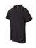 A black stone wash T-shirt with short sleeves and a crew neckline, featuring a logo on the label.