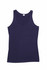 A navy women's singlet featuring a scoop neckline and fitted design. The top has a simple, unadorned look.