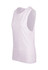A women's white combed cotton tank top with a sleeveless design and a logo on the side.
