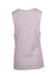 A grey women's combed cotton tank top with a sleeveless design and a plain back, featuring a logo.