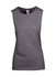 A grey women's tank top made from combed cotton with a fitted design and a label inside.