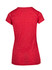 A red athletic T-shirt with short sleeves and a plain back design. It features a logo on the back.