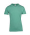 A mint green men's heavy marl T-shirt with short sleeves and a round neck. It features a label inside and a logo on the front.