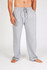 Men's fleece track pants in grey, featuring an elastic waistband and a relaxed fit. Ideal for casual wear.