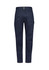 Navy men's summer cargo pants featuring side pockets and a logo on the waistband.