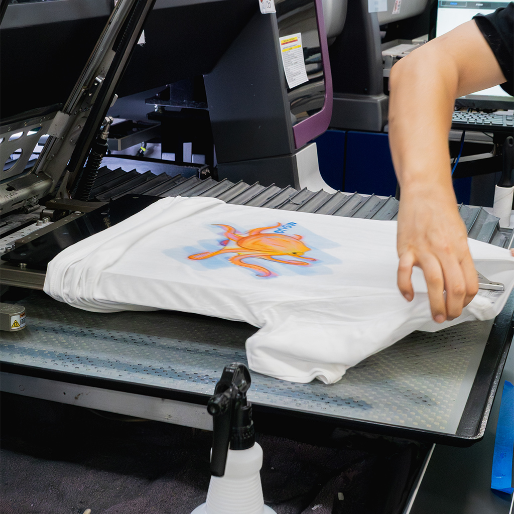 Direct to garment printed university society t-shirt