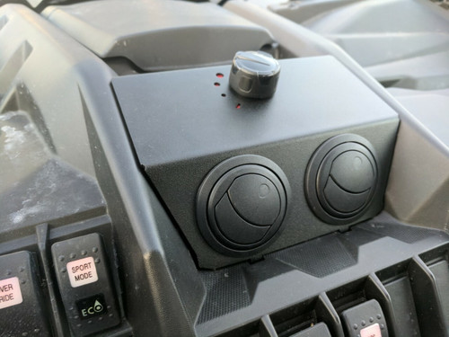 can-am maverick x3 ice crusher heater 2018-2025 center vents with control knob front view can-am maverick x3 ice crusher heater 2018-2025 center vents with control knob front view