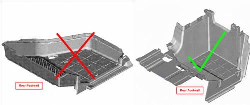 This heater kit fits vehicles with Rear Footwell area like this