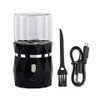 USB Rechargeable Electric Grinder Set – Includes a black, diamond-patterned grinder, a charging cable, and a brush for easy maintenance, highlighting its portable and rechargeable features.