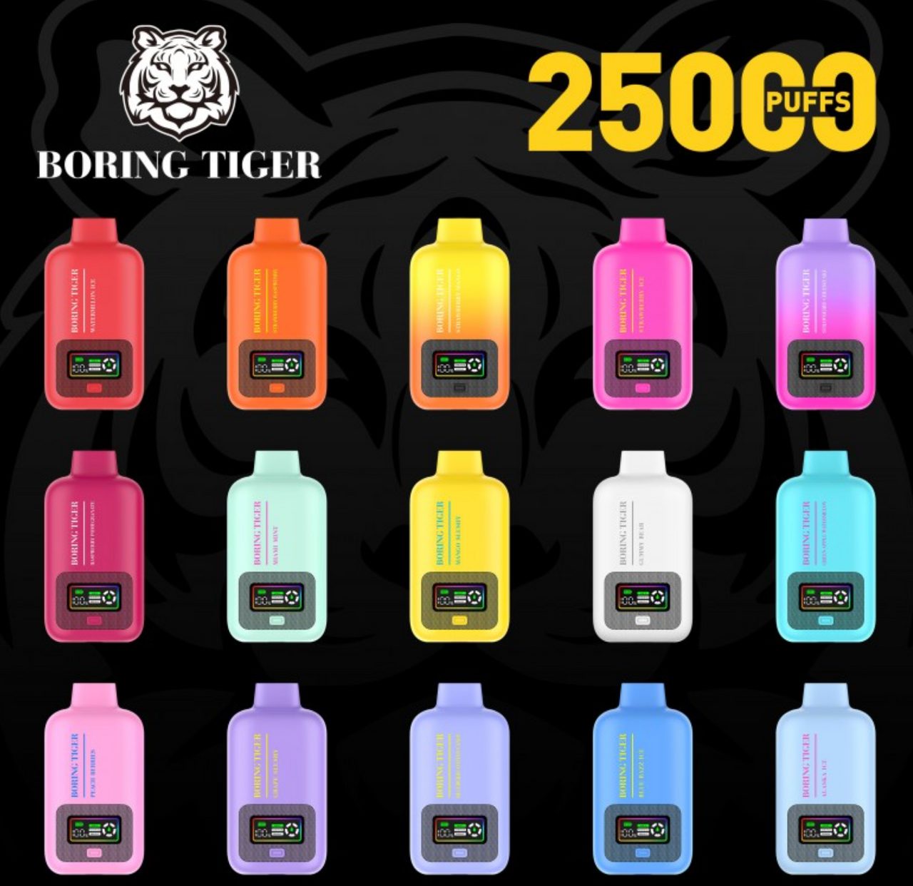 Boring Tiger 25000 Disposable Vape - 5 Pack Boring Tiger 25000 Disposable Vape - 5 Pack