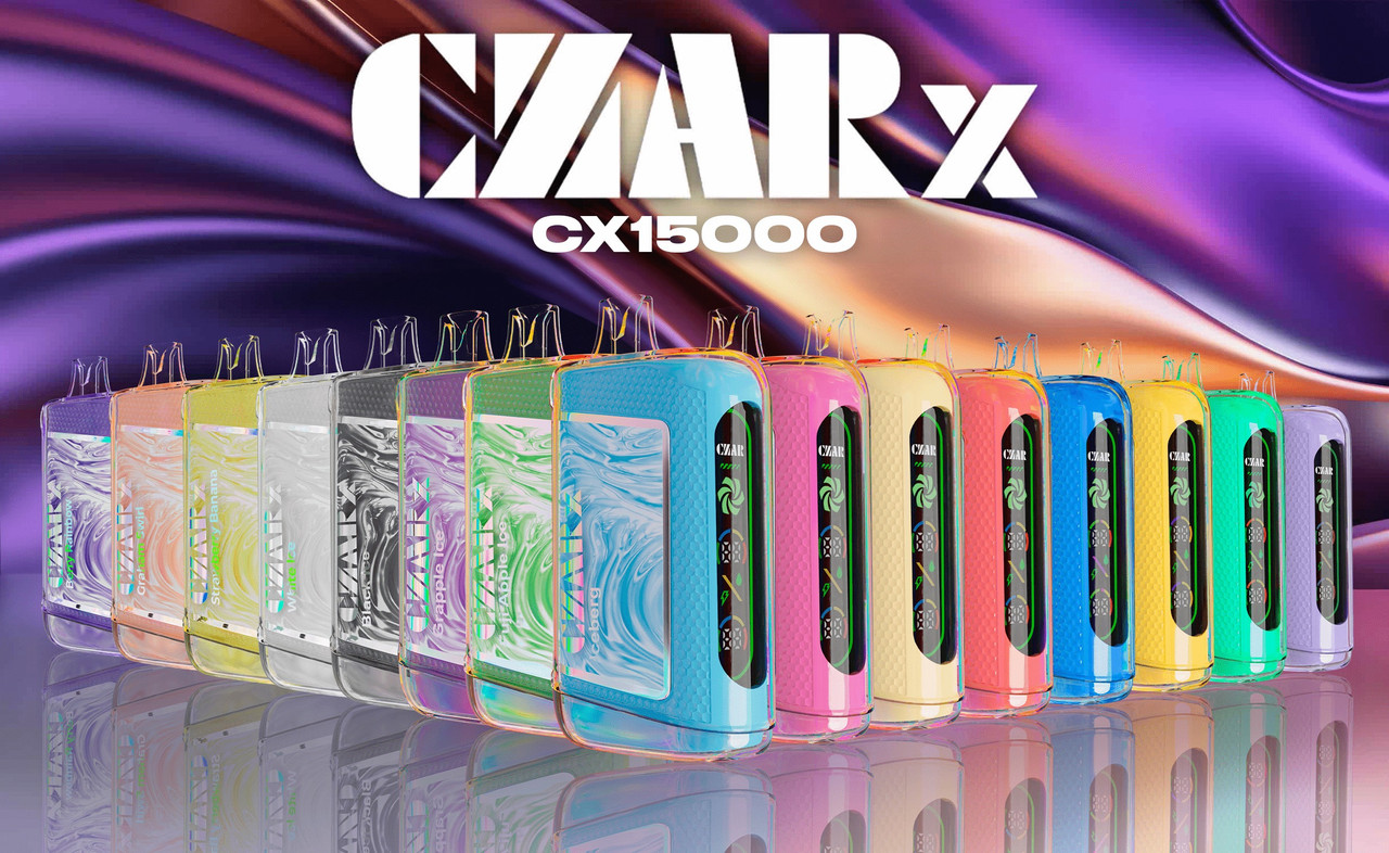 czar x cx15000 puffs disposable vape CZAR CX15000 Vape Disposable (15,000 Puffs) | Ultra Screen Technology