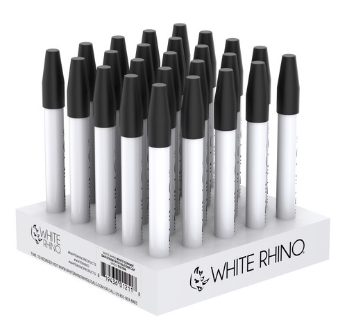 White Ceramic Dab Straw With Silicone Cap - 25 Count Display