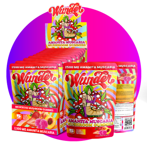 Wunder 2500MG Amanita Mushroom Gummies - 10 Pack Display