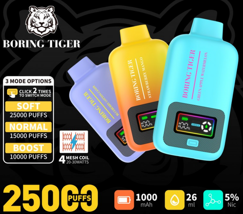 Boring Tiger 25000 Disposable Vape - 5 Pack