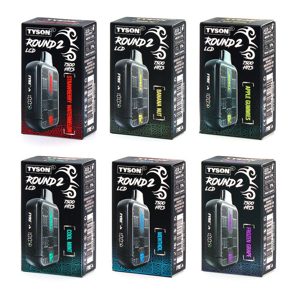 Tyson 2.0 Round 2 Disposable Vape 7500 Puffs - 10 Pack Tyson 2.0 Round 2 Disposable Vape 7500 Puffs - 10 Pack