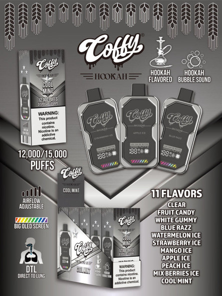 Coffy Hookah 12k Puffs Disposable Vape - 5 Pack Coffy Hookah 12k Puffs Disposable Vape - 5 Pack