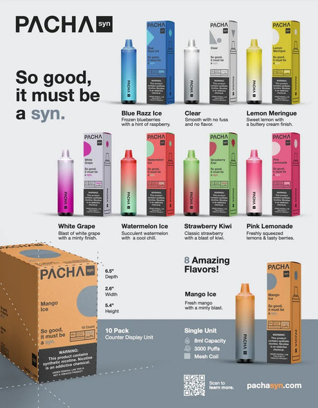 Pacha Mama Syn Disposable Vape Pen 3000 Puffs- 10 Pack