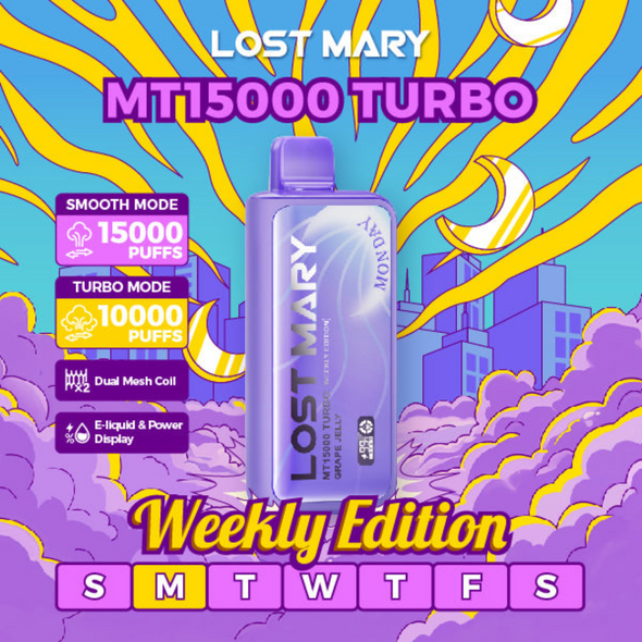 Lost Mary MT15000 Turbo Weekly Edition - 5 Pack Lost Mary MT15000 Turbo Weekly Edition - 5 Pack